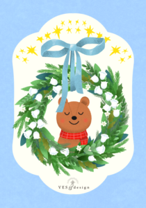 オリジナルキャラクターイラスト：リボンクリスマス　| VES design
